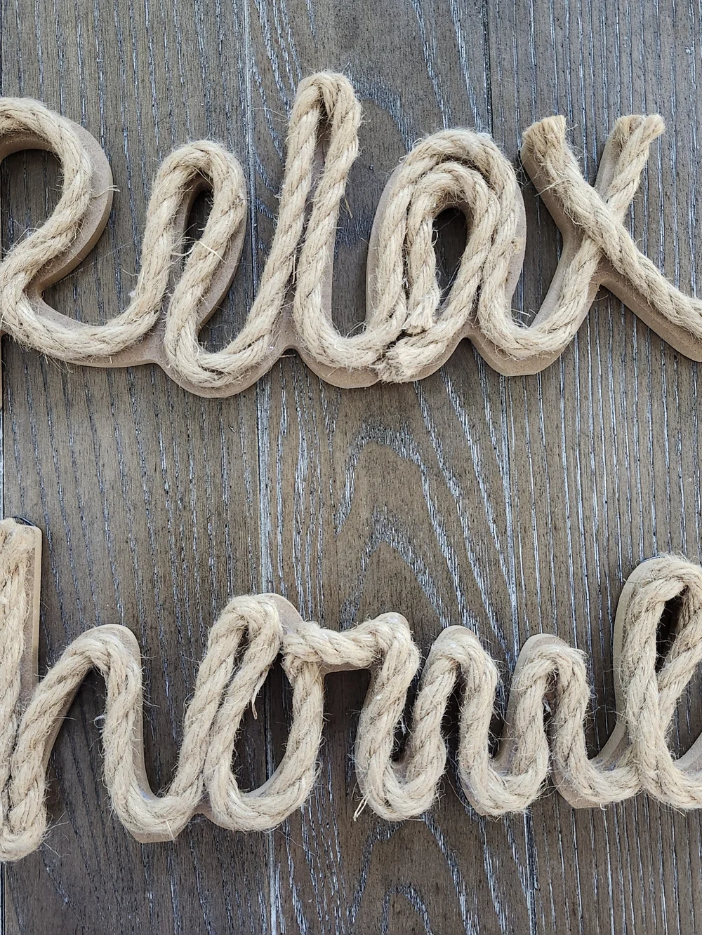 Pottery Barn Natural Rope Script Wall Word Decor